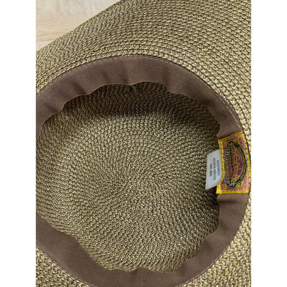 Scala Wide Brim Sun‎ Hat  One Size with brown scarf - Picture 7 of 7